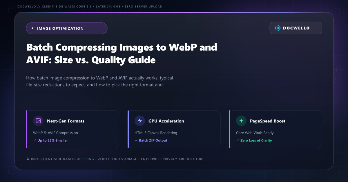 Batch Compressing Images to WebP and AVIF: Size vs. Quality Guide