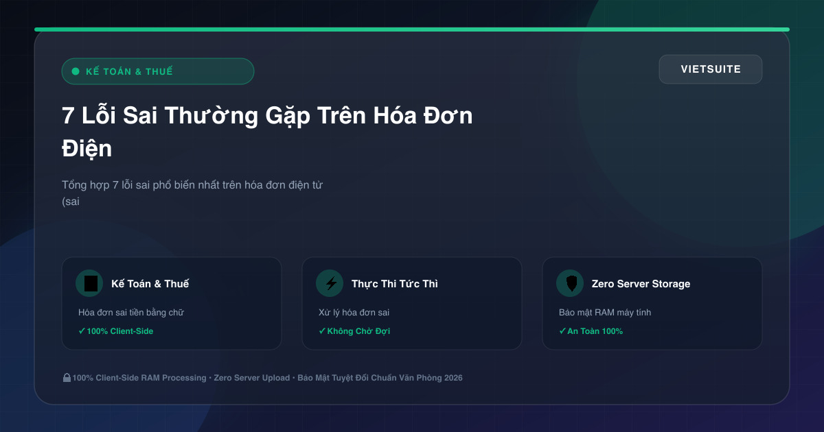 7 Lỗi Sai Thường Gặp Trên Hóa Đơn Điện Tử & Hướng Dẫn Xử Lý Chuẩn Nghị Định 123
