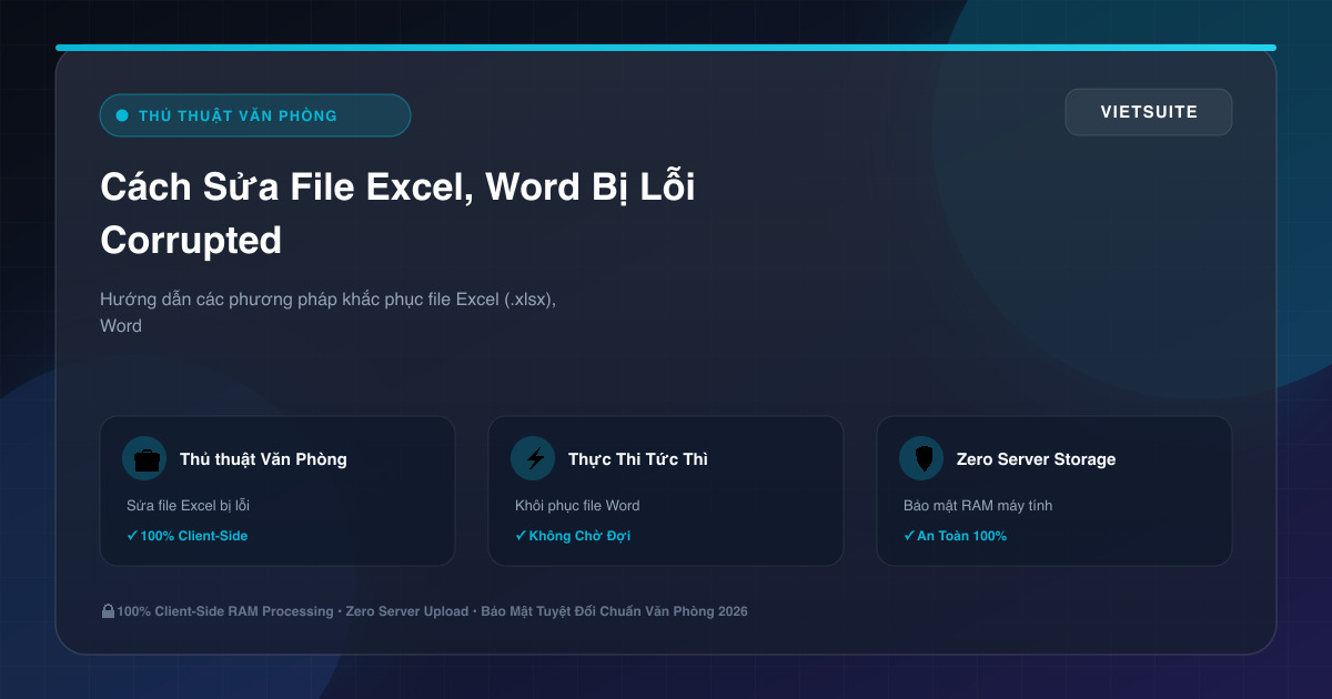Cách Sửa File Excel, Word Bị Lỗi Corrupted Không Mở Được Lấy Lại Dữ Liệu 100%