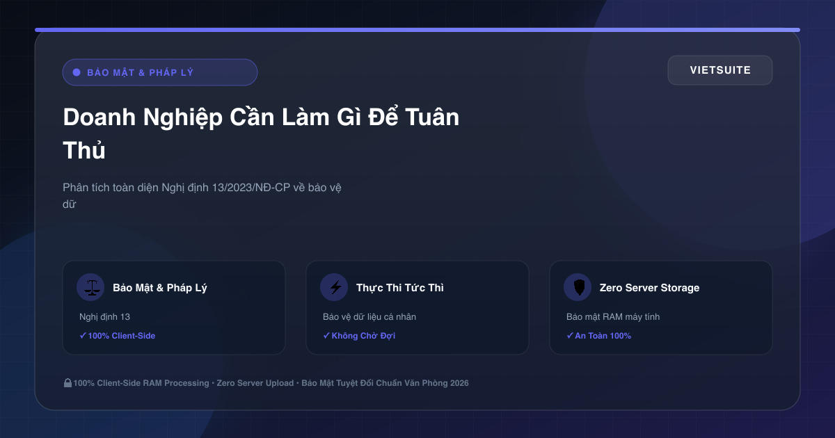Doanh Nghiệp Cần Làm Gì Để Tuân Thủ Nghị Định 13/2023/NĐ-CP Về Bảo Vệ Dữ Liệu Cá Nhân?