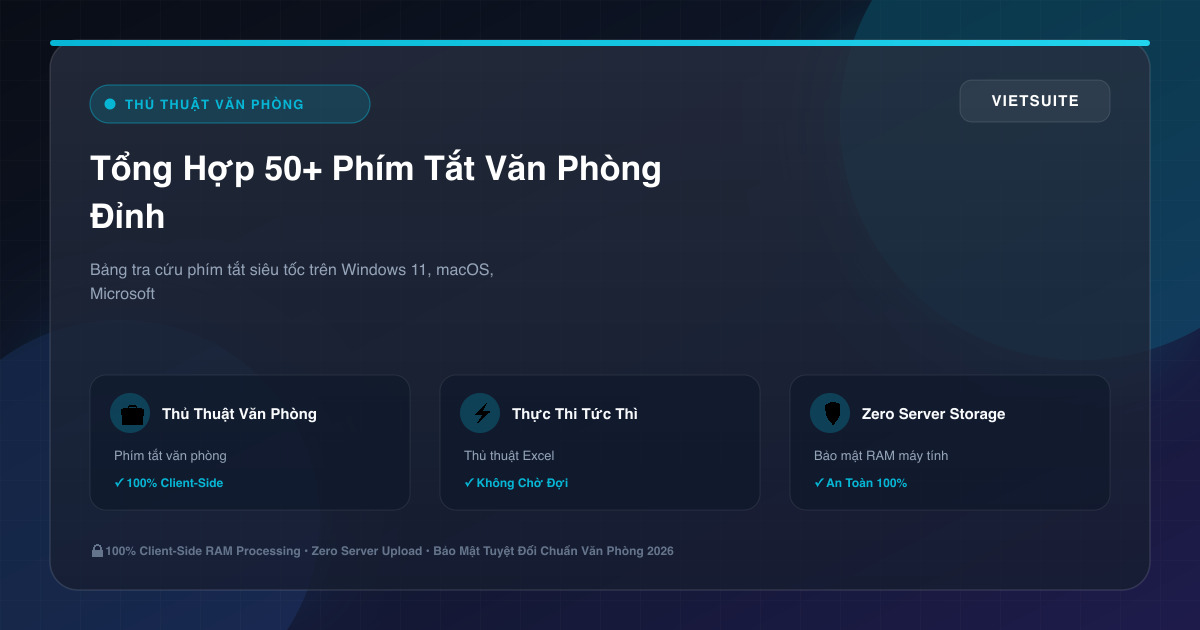 Tổng Hợp 50+ Phím Tắt Văn Phòng Đỉnh Cao Tăng 200% Hiệu Suất Làm Việc