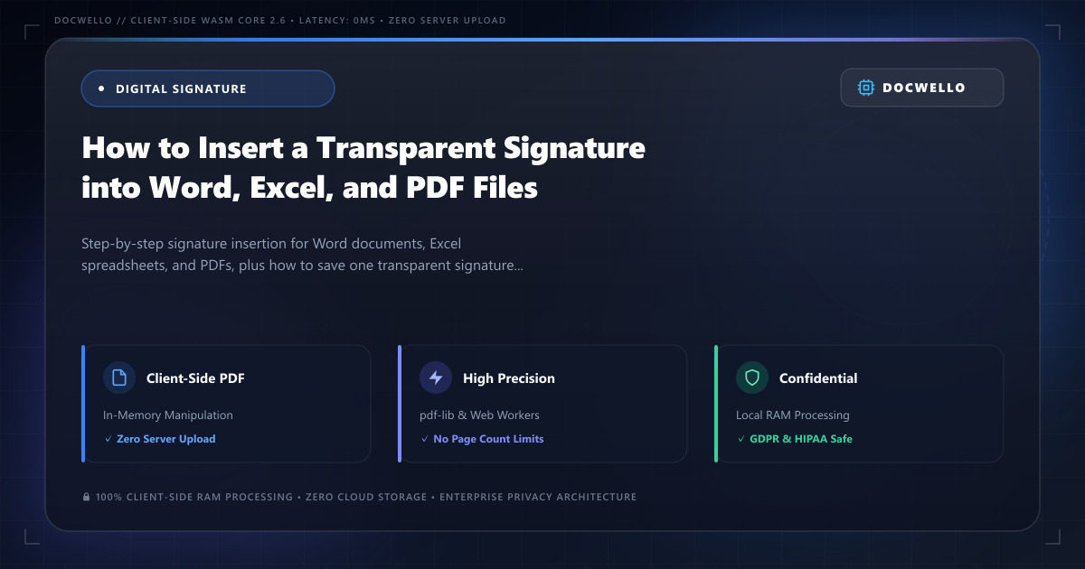How to Insert a Transparent Signature into Word, Excel, and PDF Files